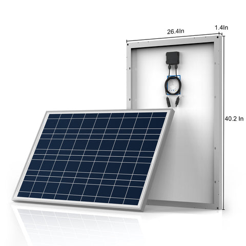 Image of ACOPower 100W Polycrystalline Solar Panel for 12 Volt Battery Charging