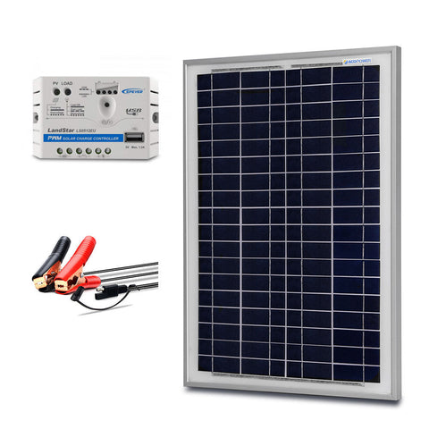 Image of ACOPOWER 25 Watt Off-grid Solar Kits，with 5A charge controller SAE connector - acopower