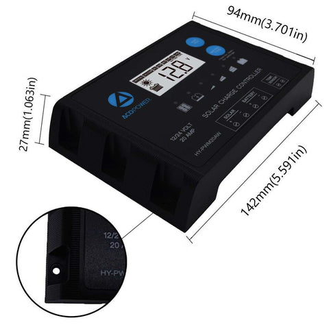 Image of ACOPOWER 100W 12V  Mono Solar RV Kits, 20A PWM Charge Controller