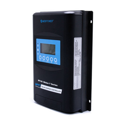 Image of ACOPOWER Midas 40A MPPT Negative Ground Solar Panel Charge Controller LCD Display