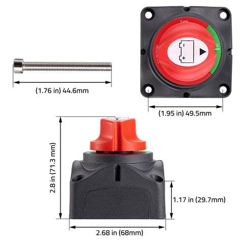 Image of Battery Switch, 12-48V Battery Power Cut Master Switch Disconnect Isolator