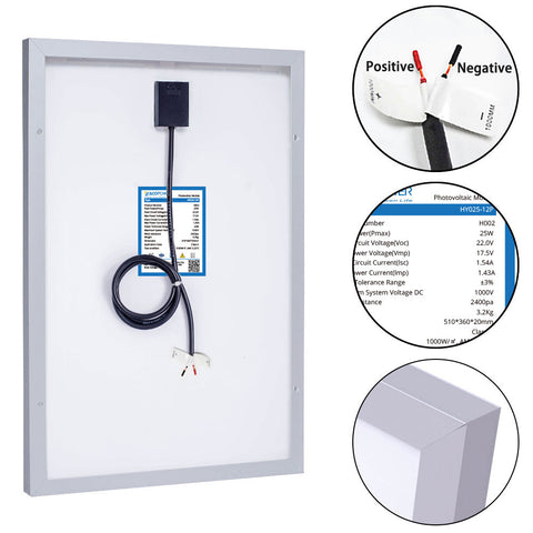 Image of ACOPOWER 25 Watt Off-grid Solar Kits，with 5A charge controller SAE connector - acopower