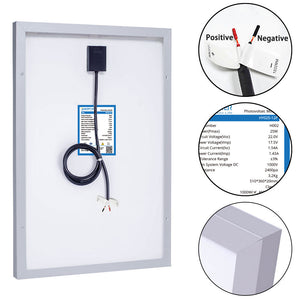 ACOPOWER 25 Watt Off-grid Solar Kits，with 5A charge controller SAE connector - acopower