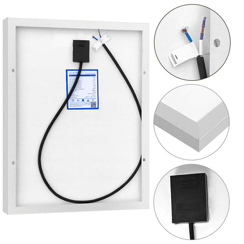 Image of ACOPower 20W 12V Solar Charger Kit, 5A Charge Controller with Alligator Clips