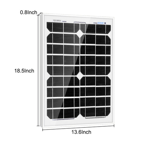 Image of ACOPower 20W 12V Solar Charger Kit, 5A Charge Controller with Alligator Clips