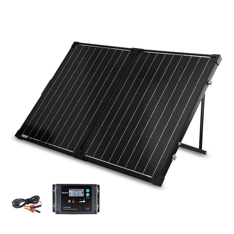 Image of 100 Watt 12 Volt Monocrystalline Foldable Solar Suitcase with Voyager - Solar Energy Giant