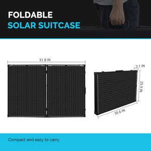 200 Watt 12 Volt Monocrystalline Foldable Solar Suitcase - Solar Energy Giant