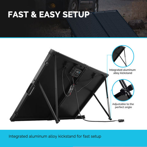 Image of 200 Watt 12 Volt Monocrystalline Foldable Solar Suitcase - Solar Energy Giant