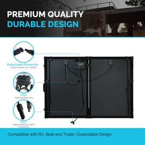 200 Watt 12 Volt Monocrystalline Foldable Solar Suitcase - Solar Energy Giant